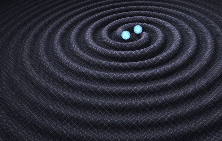 Rendered image showing gravitational waves.