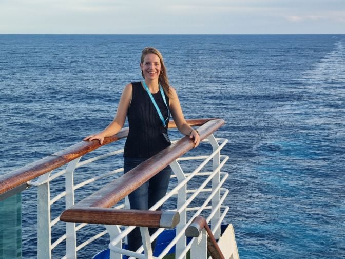 Co-Director of Swinburne’s Space Technology and Industry Institute, Dr Rebecca Allen, travelled on board P&O Cruises’ specialist ‘Ningaloo King of Eclipses’ cruise to witness the 2023 total eclipse off the coast of Western Australia. 