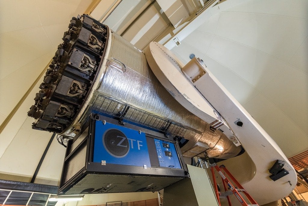 The ZTF instrument at Palomar Observatory. Credit: Caltech Optical Observatories