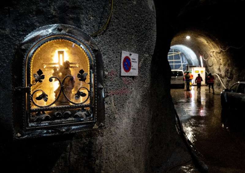 The vast subterranean construction site is dotted with statues of Saint Barbara, patron of miners and others plying dangerous tr