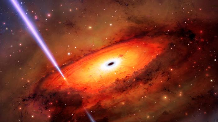 Astronomers studying a powerful stellar gamma-ray burst (GRB) may have observed a never-before-seen way to destroy a star.