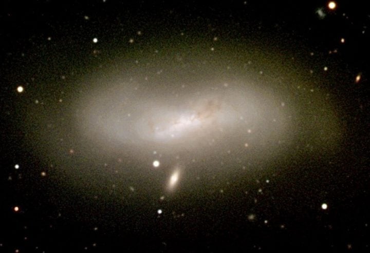 The galaxy NGC 4424, known to display signs of activity from a past merger event. 