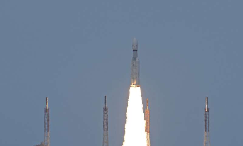 Crowds cheer as India launches a lander and rover to explore the moon’s south pole