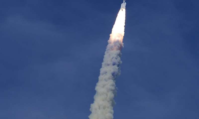 Crowds cheer as India launches a lander and rover to explore the moon’s south pole