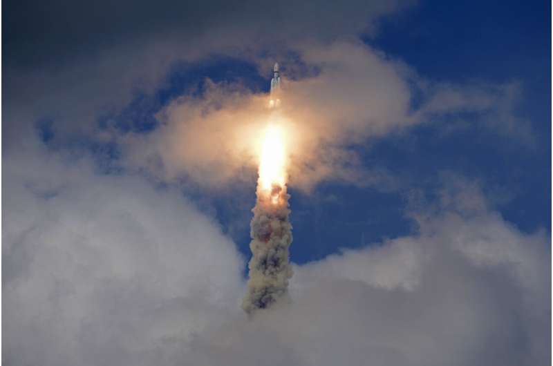 Crowds cheer as India launches a lander and rover to explore the moon’s south pole