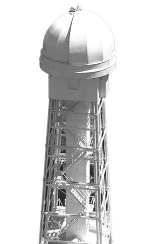 Constructed in 1908, the 60-foot Solar Tower Telescope on Mount Wilson has been operated by USC Dornsife’s Edward Rhodes, professor of physics, since 1978.