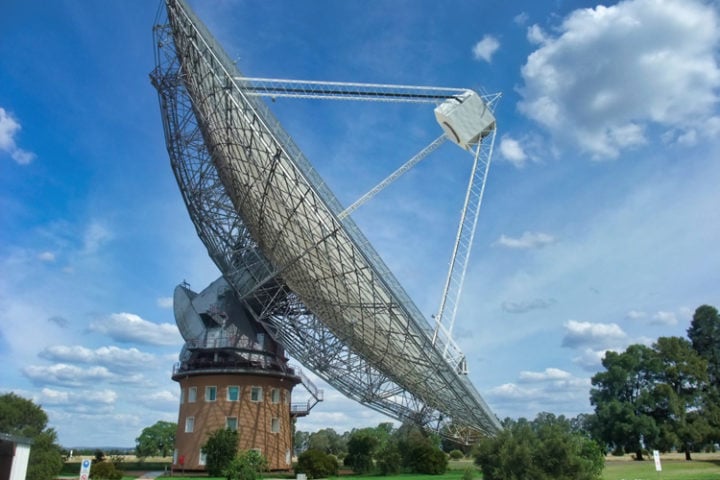 Australia’s Parkes radio telescope, 210 feet in diameter. 