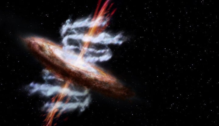 Artist’s impression of an active galaxy.