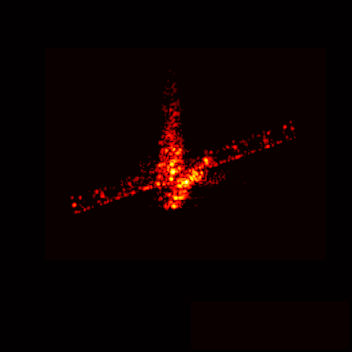Final images of Aeolus during its brief phase as space debris. (Note that the color in these final images represents the radar echo intensity, not temperature.) 