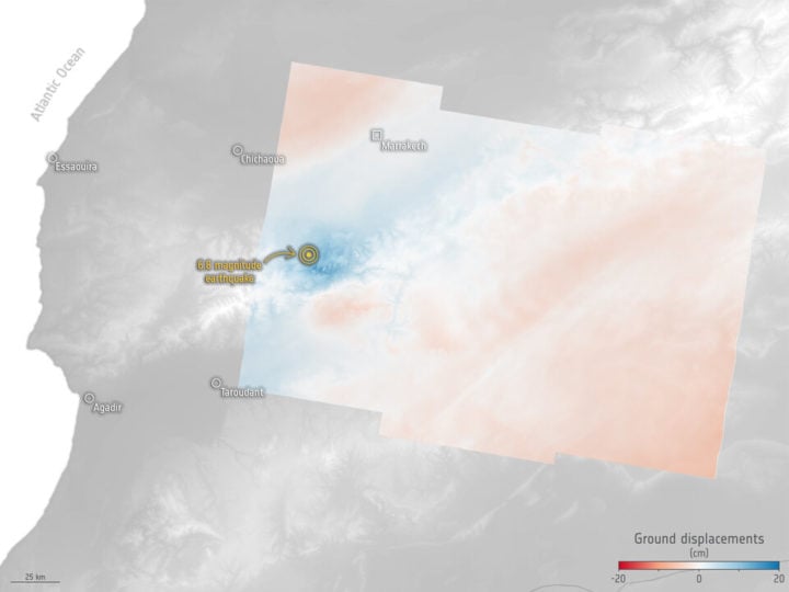 Morocco earthquake deformation. 