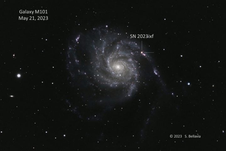 The Pinwheel Galaxy, or Messier 101, on May 21, 2023, four days after the light from the supernova 2023ixf reached Earth. 