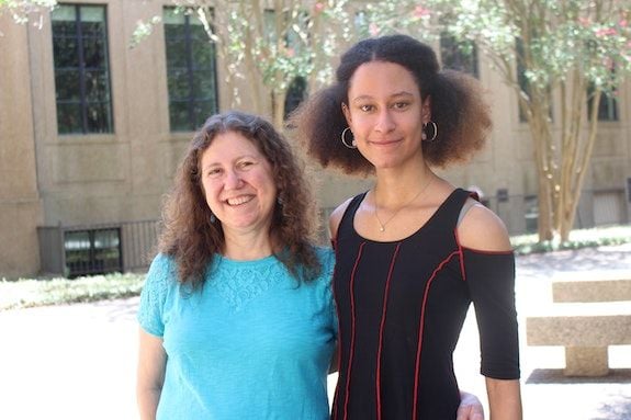 Professor Gabriela González (L) supervised Em.J (R) during her research placement at Louisiana State University. 