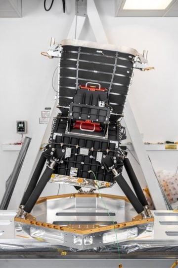 The telescope is tilted to allow SPHEREx to map the entire sky. 