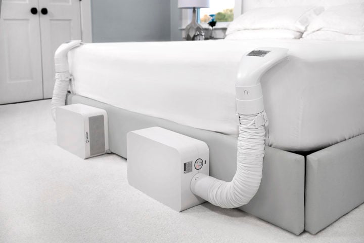 Inspired by NASA and designed by a former NASA contractor, BedJet works by blowing air into a specialized duvet that can maintain a steady temperature under the covers of standard beds. With two units, the temperature can be controlled individually on each side of the bed. 