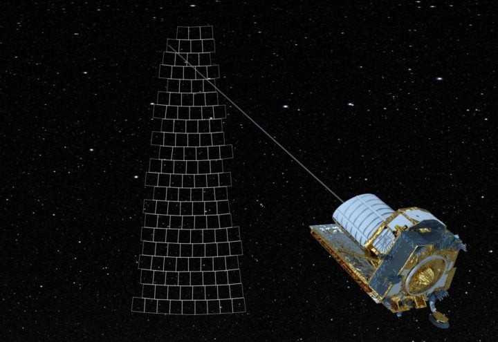 Euclid scans across the night sky using a 'step-and-stare' method, combining separate measurements to form the largest cosmological survey ever conducted in the visible and near-infrared.