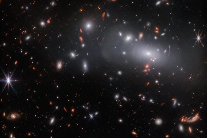 Webb’s First Deep Field, captured by the James Webb Space Telescope, which shows galaxy cluster SMACS 0723, which consists of thousands of galaxies – including the faintest objects ever observed in the infrared.