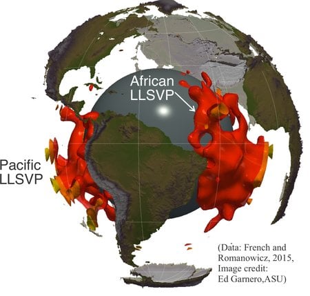 Illustration of the location of the two large, dense 