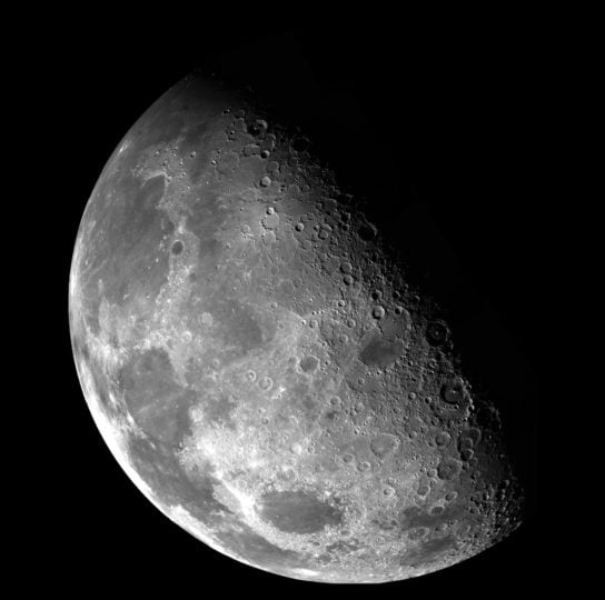 The Moon is smaller than Earth, and this fact is also one of the reasons why its gravity is not sufficient to retain any atmospheric gases near its surface.