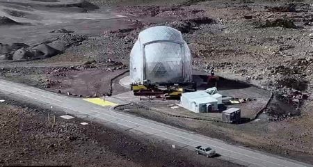 The CSO dome before it was removed. Credit: National Astronomical Observatory of Japan (NAOJ). 