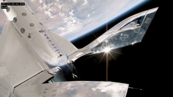 Spaceflight feather, as viewed aboard VSS Unity on June 8, 2024. The Virgin Galactic 07 flight carried Berkeley’s SpaceCal 3D printer and four other research payloads. 