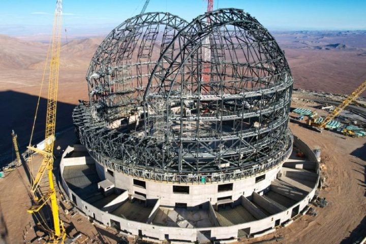 The ELT dome under construction in Chile. 