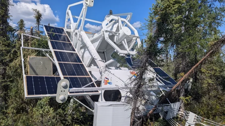 Some solar panels (and trees) did not survive the landing. However, the crucial hardware components and the data storage devices are intact at first glance. 