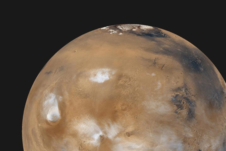 A team including Northwestern researchers has proposed a revolutionary approach toward terraforming Mars using engineered dust particles.