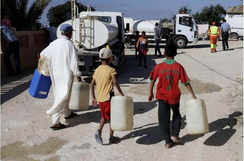 With nearly depleted dams and bone-dry water tables, some three million people in rural Morocco urgently need drinking water according to official figures