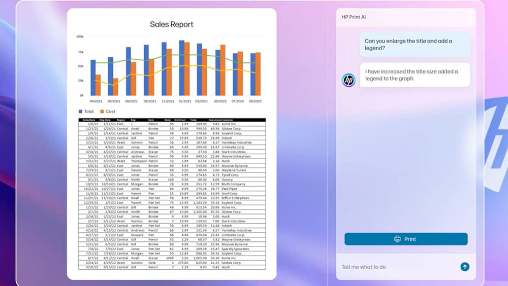 Excel HP print with AI result with corrected formatting