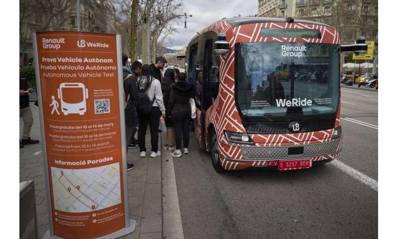 Driverless 'bus of the future' is tested in Barcelona