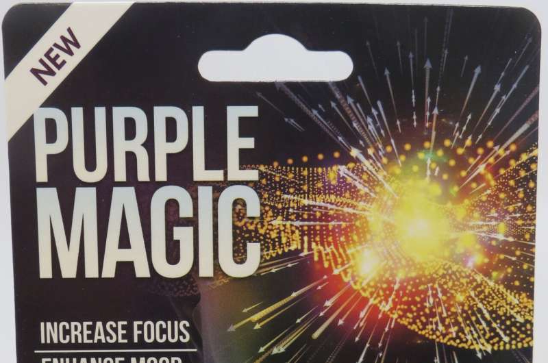 This photo provided by the FDA in January 2024 shows capsules of Purple Magic, a product labeled to contain tianeptine. Credit: FDA Office of Regulatory Affairs, Health Fraud Branch via AP 'Gas station heroin' is technically illegal and widely available. Here are the facts