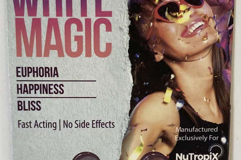 This photo provided by the FDA in January 2024 shows capsules of White Magic, a product labeled to contain tianeptine. Credit: FDA Office of Regulatory Affairs, Health Fraud Branch via AP 'Gas station heroin' is technically illegal and widely available. Here are the facts