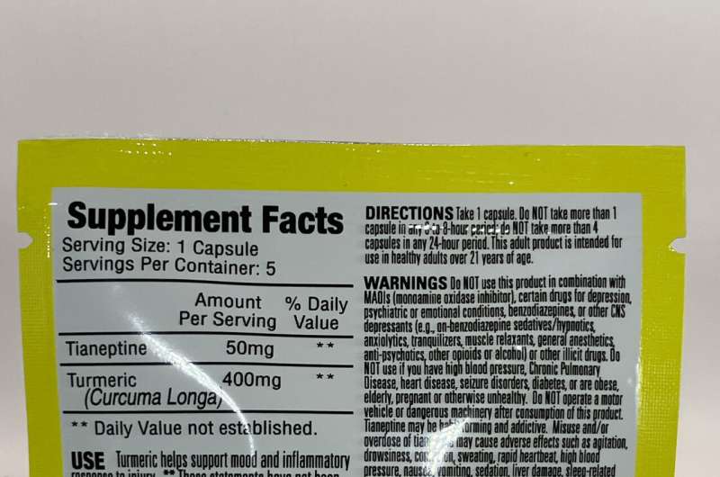 This photo provided by the FDA in January 2024 shows a the ingredient list of TA TA, a product labeled to contain tianeptine. Credit: FDA Office of Regulatory Affairs, Health Fraud Branch via AP 'Gas station heroin' is technically illegal and widely available. Here are the facts