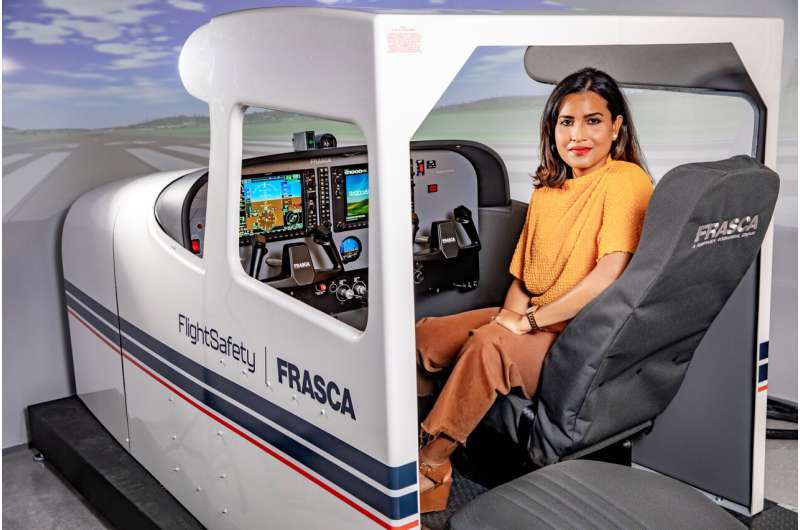 Mechanical engineer Neelakshi Majumdar studies aviation safety. Credit: Whit Pruitt Research explores human factors in general aviation plane crashes