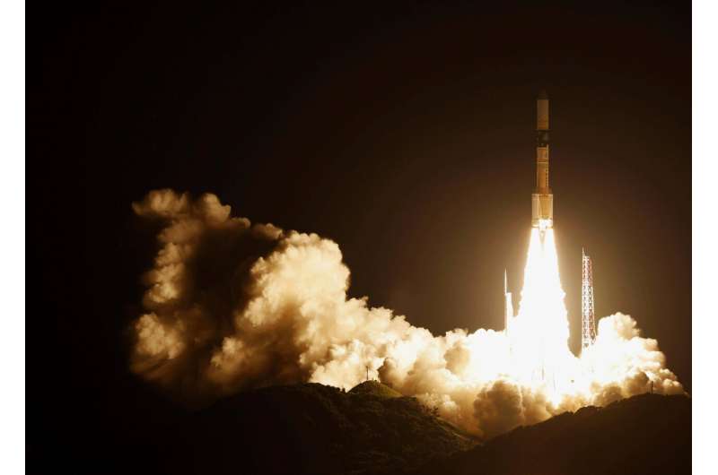 An H-2A rocket carrying Global Observing SATellite for Greenhouse gases and Water cycle, or GOSAT-GW satellite, lifts off from a launch pad in Tanegashima Space Center in Tanegashima, southern Japan, early Sunday, June 29, 2025. Credit: Haruna Furuhashi/Kyodo News via AP Japan launches a climate change monitoring satellite on mainstay H2A rocket's last flight