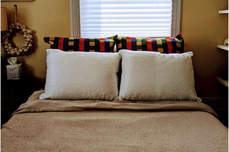 This undated image shows a set of Serenity by Tempur-Pedic cool memory foam pillows. Credit: Kim Cook via AP Beat the heat with these cooling gadgets and wearables
