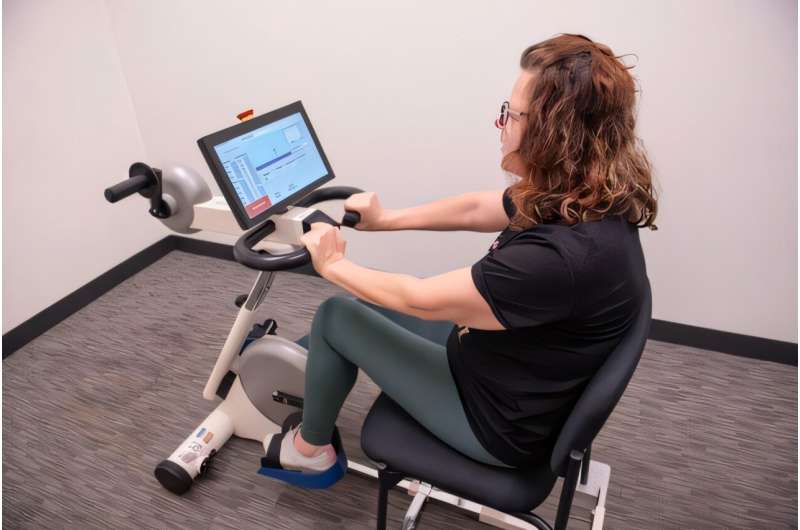 Amanda "Mandy" Ensman, 59, was diagnosed with PD 12 years ago and participated in the study. "I knew I needed to start exercising. It really does make a difference," she explained. "Biking helped me with a variety of symptoms I was struggling with, including my gait, walking and increased my energy levels." Mandy now regularly participates in physical therapy regularly. Credit: Cleveland FES Center Researchers at university hospitals and the Cleveland VA say long-term exercise programs may restore neural connections in Parkinson's patients