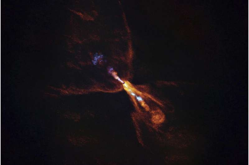 This image provided by the European Southern Observatory on Tuesday, July 15, 2025, shows HOPS-315, a baby star where astronomers have observed evidence for the earliest stages of planet formation. (ALMA(ESO/NAOJ/NRAO)/M. McClure et al. via AP) Astronomers capture the birth of planets around a baby sun outside our solar system