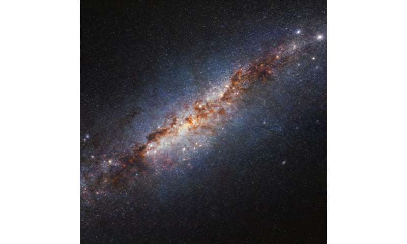 Peering into a starburst galaxy with the JWST