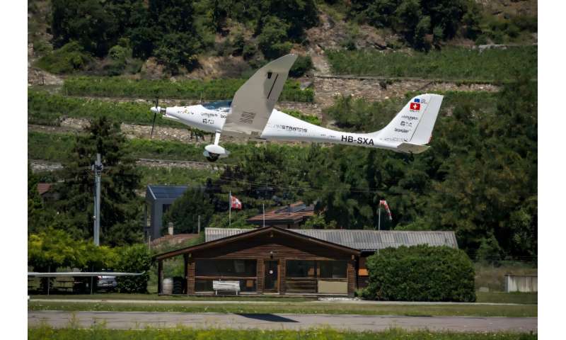 The SolarStratos plane took off from Sion airport and flew down the Rhone valley