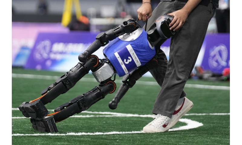 Photos of Beijing's World Humanoid Robot Games show how a human touch is still needed