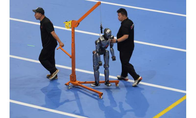 Photos of Beijing's World Humanoid Robot Games show how a human touch is still needed