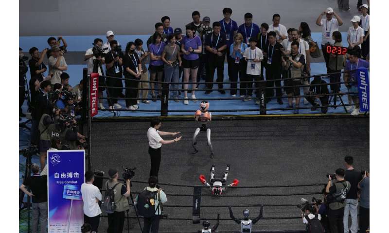 Photos of Beijing's World Humanoid Robot Games show how a human touch is still needed