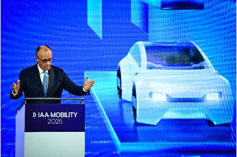 German Chancellor Friedrich Merz opens the International Motor Show IAA in Munich. German Chancellor Friedrich Merz opens the International Motor Show IAA in Munich