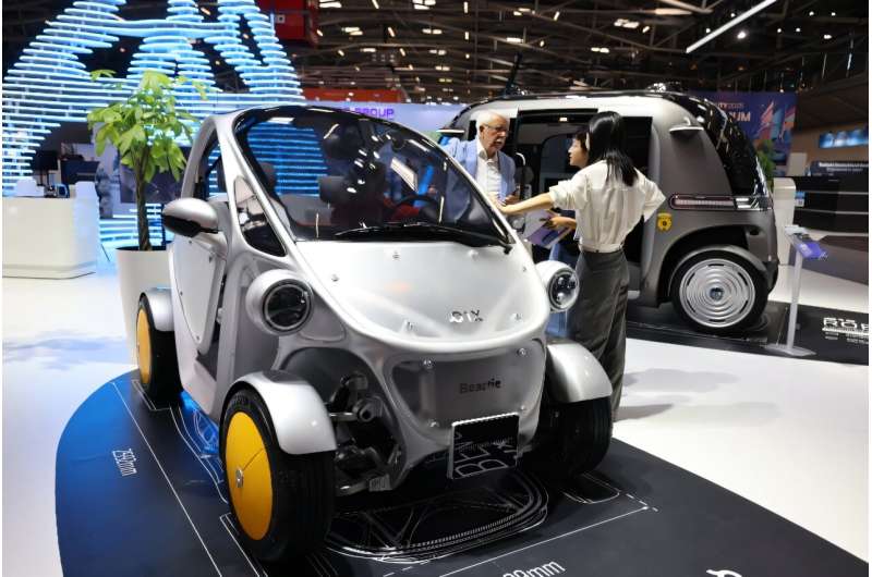 A PIX Beastie mini electric vehicle with a 3D printed unibody chassis is on view at the booth of Chinese smart vehicle tech company PIX Moving during the International Motor Show IAA. A PIX Beastie mini electric vehicle with a 3D printed unibody chassis is on view at the booth of Chinese smart vehicle tech company PIX Moving during the International Motor Show IAA